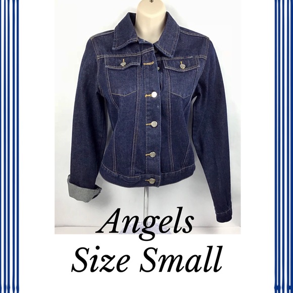 Angels Size S Womens Juniors Denim Jean Jacket - Picture 1 of 4